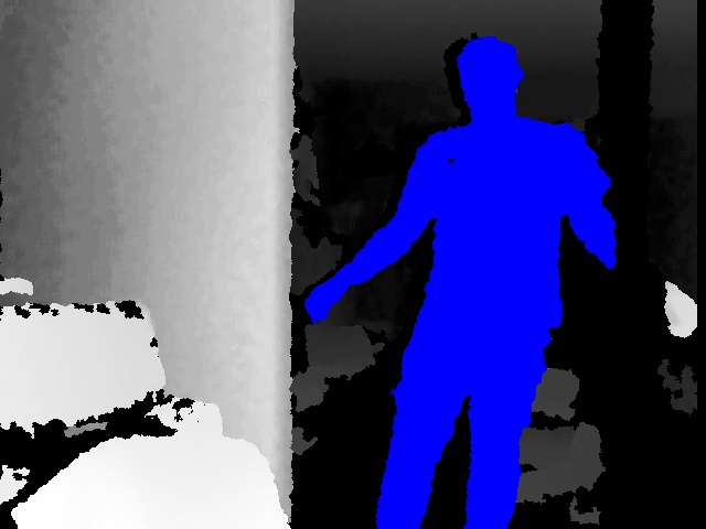 Kinect user image with depth